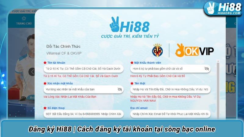 Đăng ký Hi88 | Cách đăng ký tài khoản tại sòng bạc online